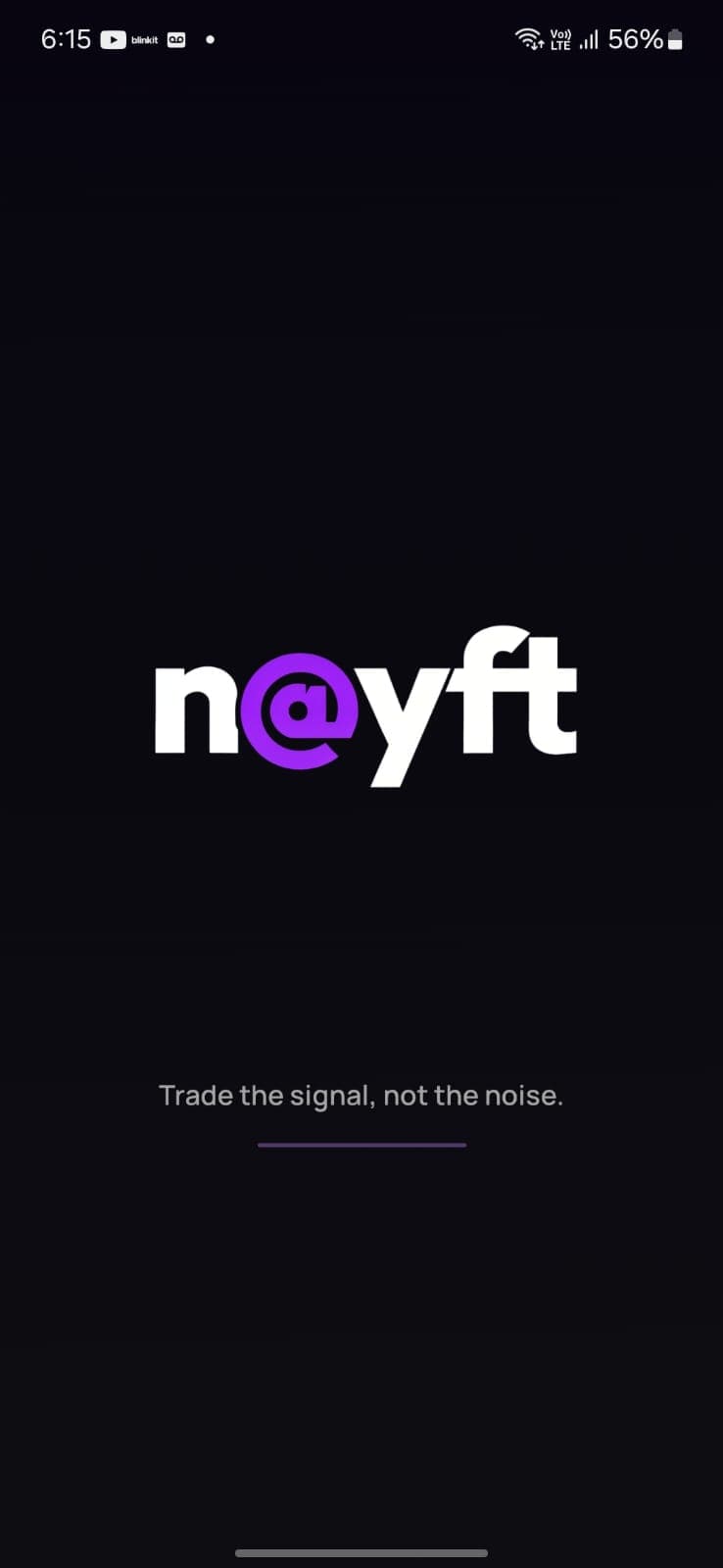 NAYFT app opening screen